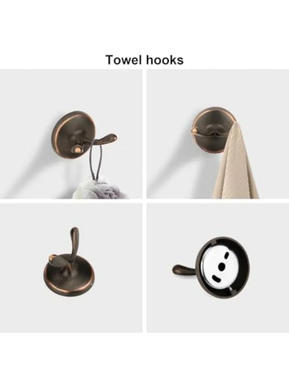 Elegant 4-Piece Bathroom Hardware Set in Oil Rubbed Bronze - Classic Accessories